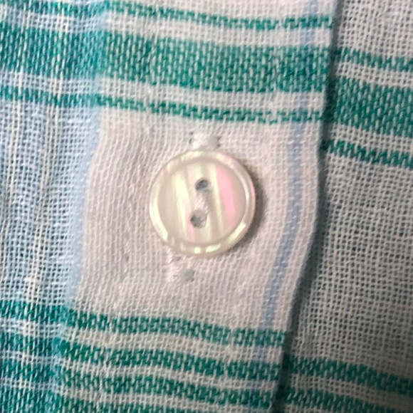 NWT 🌴SANCTUARY SHORT SLEEVE SHIRT GRN/BL PLAID - Picture 6 of 8